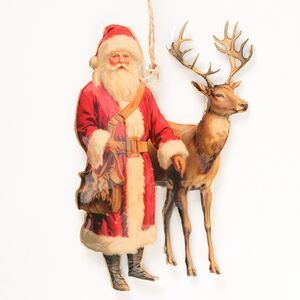 Елочная игрушка Санта и Олень Рудольф - Christmas Derbyshire 15 см Boltze фото 2