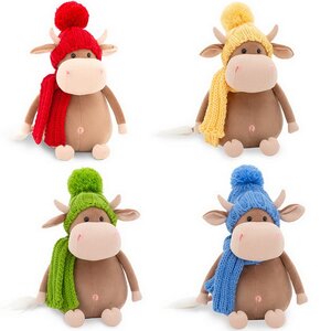 Мягкая игрушка Бычок Яшка 20 см в зеленом шарфике и шапочке Orange Toys фото 6