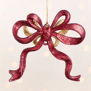 Елочная игрушка Бант Мириэль 13 см бордовый с золотым, подвеска Forest Market фото 4