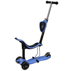 Самокат-трансформер 3 в 1 "Ecoline Onex 3D", светящиеся колеса 120/80 мм, голубой Amigo фото 1