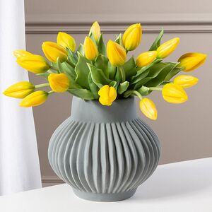 Силиконовые тюльпаны Идальго 9 шт, 29 см желтые