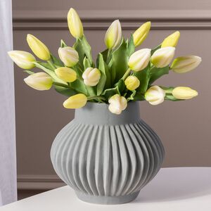 Силиконовые тюльпаны Идальго 9 шт, 29 см зеленые