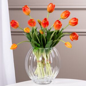 Силиконовые тюльпаны Верналис 5 шт, 40 см оранжевые