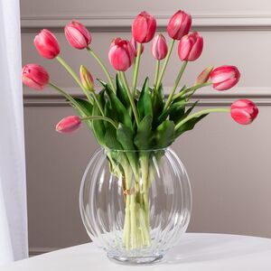 Силиконовые тюльпаны Верналис 5 шт, 40 см розовые