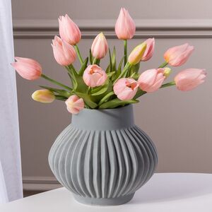 Силиконовые цветы Тюльпаны Паратео 5 шт, 26 см нежно-розовые