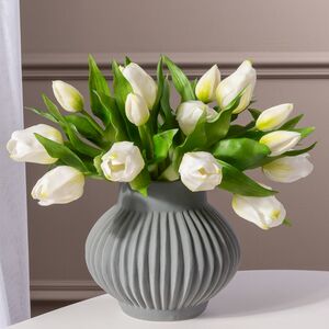 Силиконовые цветы Тюльпаны Пиккола Рагазза 5 шт, 28 см белые