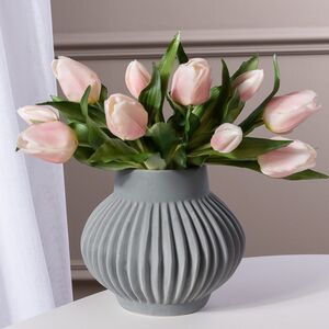 Силиконовые цветы Тюльпаны Пиккола Рагазза 5 шт, 28 см нежно-розовые