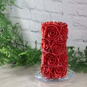Декоративная свеча Розабелла 14*7 см бордовая