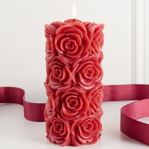 Декоративная свеча Розабелла 14*7 см бордовая