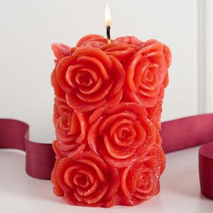 Декоративная свеча Розабелла 10*7 см красная