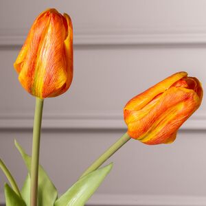 Силиконовые тюльпаны Лейден 3 шт, 48 см оранжевые EDG (ЭДГ) фото 2