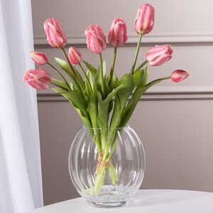 Силиконовые тюльпаны Влюблённое Сердце 3 шт, 48 см нежно-розовые