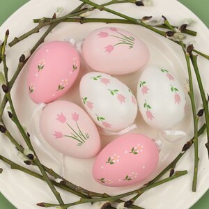 Пасхальные подвески Яйца - Flower Pink 6 см, 6 шт Breitner фото 2