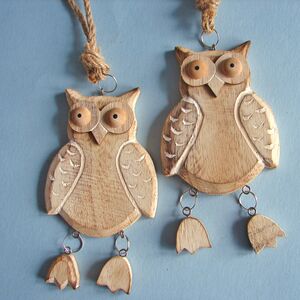 Деревянная елочная игрушка Лесной Филин 16 см, подвеска Breitner фото 4