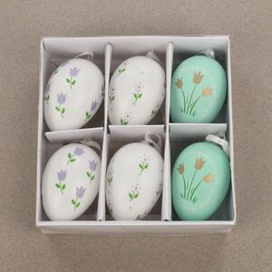 Пасхальные подвески Яйца - Flower Green 6 см, 6 шт Breitner фото 6