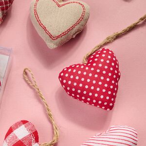 Набор елочных украшений из ткани Сердечки - Кантри Love 6 шт, подвеска Breitner (Брайтнер) фото 6