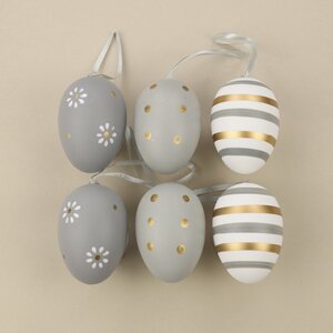 Пасхальные подвески Яйца - Romantic Easter 6 см, 6 шт Breitner фото 2