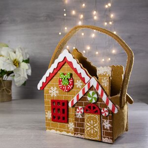 Сумка для подарков Пряничный Домик 20*18 см, фетр