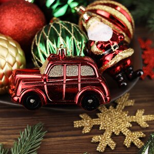 Набор елочных игрушек Новогодняя Сказка 8-12 см, 25 шт, золотой с красным, пластик Winter Deco фото 6