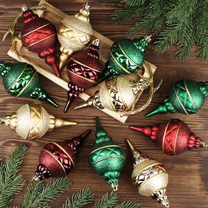 Набор елочных игрушек Vintage Christmas 15 см, 12 шт, пластик Winter Deco фото 4