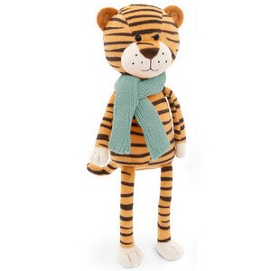 Мягкая игрушка Тигр Санни в мятном шарфе 21 см