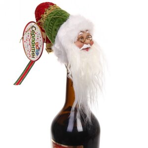 Декор для бутылки Санта из КлаусГрада 15 см Serpantin фото 3