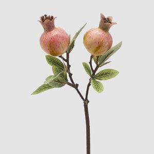 Искусственная ветка Гранат Sharoli Foglie 33 см розовая