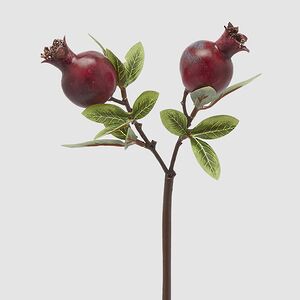 Искусственная ветка Гранат Sharoli Foglie 33 см бургунди