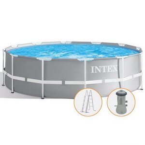 Каркасный бассейн Intex Prism Frame 305*99 см серый, картриджный фильтр, лестница INTEX фото 2