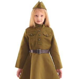 Детская военная форма Солдаточка в платье, рост 152-164 см, размер 40-42 Бока С фото 2