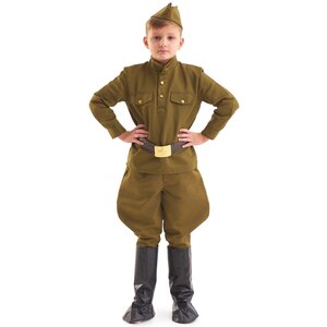 Детская военная форма Солдат в галифе люкс, рост 122-134 см