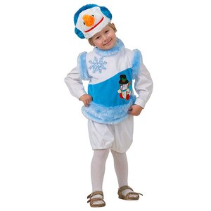 Карнавальный костюм Снеговик снежный, рост 110 см Батик фото 1
