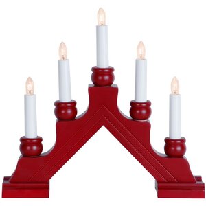 Рождественская горка Карина 30*28 см красная, 5 электрических свечей Star Trading фото 1