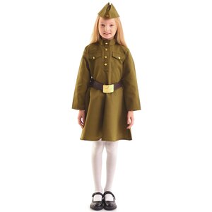 Детская военная форма Солдаточка в платье люкс