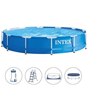 Каркасный бассейн Intex Metal Frame (Интекс Метал Фрейм) 457*84 см, картриджный фильтр, аксессуары INTEX (Интекс) фото 1