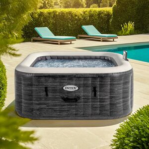 Надувной бассейн-джакузи Intex 28450 Greystone Deluxe 175*71 см, аэромассаж, подсветка