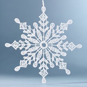 Кружевная елочная игрушка Снежинка Элин 10 см Vogel (Вогель) фото 1