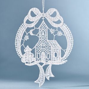 Кружевная елочная игрушка Рождественская Церковь 10 см Vogel (Вогель) фото 1