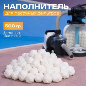 Наполнитель для песчаных фильтров Fiber Ball (Файбер Бол) 500 гр