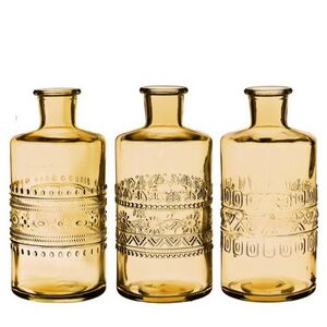 Набор стеклянных бутылок Porto 15 см, 3 шт, желтый Ideas4Seasons фото 5