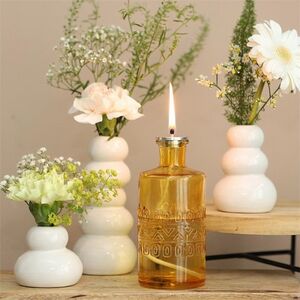 Набор стеклянных бутылок Porto 15 см, 3 шт, желтый Ideas4Seasons фото 4