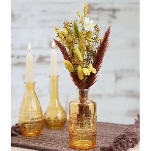 Набор стеклянных бутылок Porto 15 см, 3 шт, желтый Ideas4Seasons фото 2