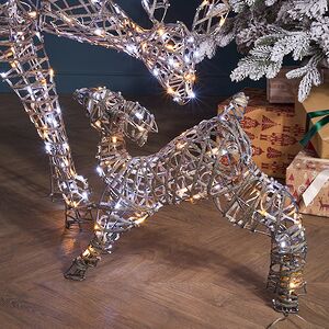 Набор светящихся оленей Малыш и Мама 2 шт, 48-102 см, 230 теплых/холодных белых LED ламп, IP44 Winter Deco фото 2