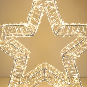 Cветодиодная звезда Эльвия 40 см, 800 теплых белых микро LED ламп, IP44 Winter Deco фото 2