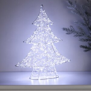 Светодиодная фигура Елка Аноретта 45 см, 700 холодных белых микро LED ламп, IP44 Winter Deco фото 1