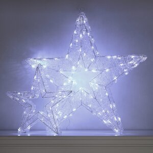 Cветодиодная звезда Селестия 50 см, 40 холодных белых LED ламп, на батарейках, IP44 Winter Deco фото 3