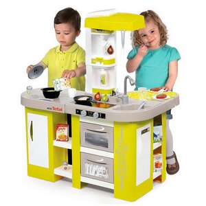 Детская кухня Tefal Studio XL 99*85 см, 36 предметов, салатовая с серым, со звуком Smoby фото 1