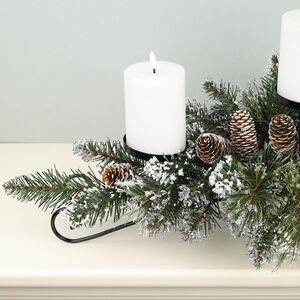 Подсвечник Bristle 76 см с шишками на 3 свечи, ЛЕСКА + ПВХ National Tree Company фото 3