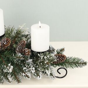 Подсвечник Bristle 76 см с шишками на 3 свечи, ЛЕСКА + ПВХ National Tree Company фото 4