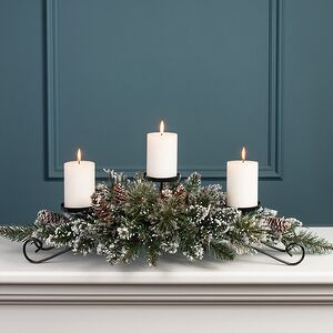 Подсвечник Bristle 76 см с шишками на 3 свечи, ЛЕСКА + ПВХ